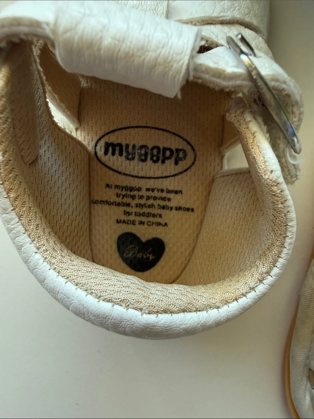 White Leather Baby Sandals